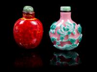 Two Glass Snuff Bottles LIKELY 18TH/19TH CENTURY Height of taller 2 5/8 inches. — LIKELY 18TH/19TH CENTURY