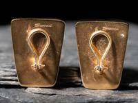 18K Gold and Mosaic Inlay Clip Earrings