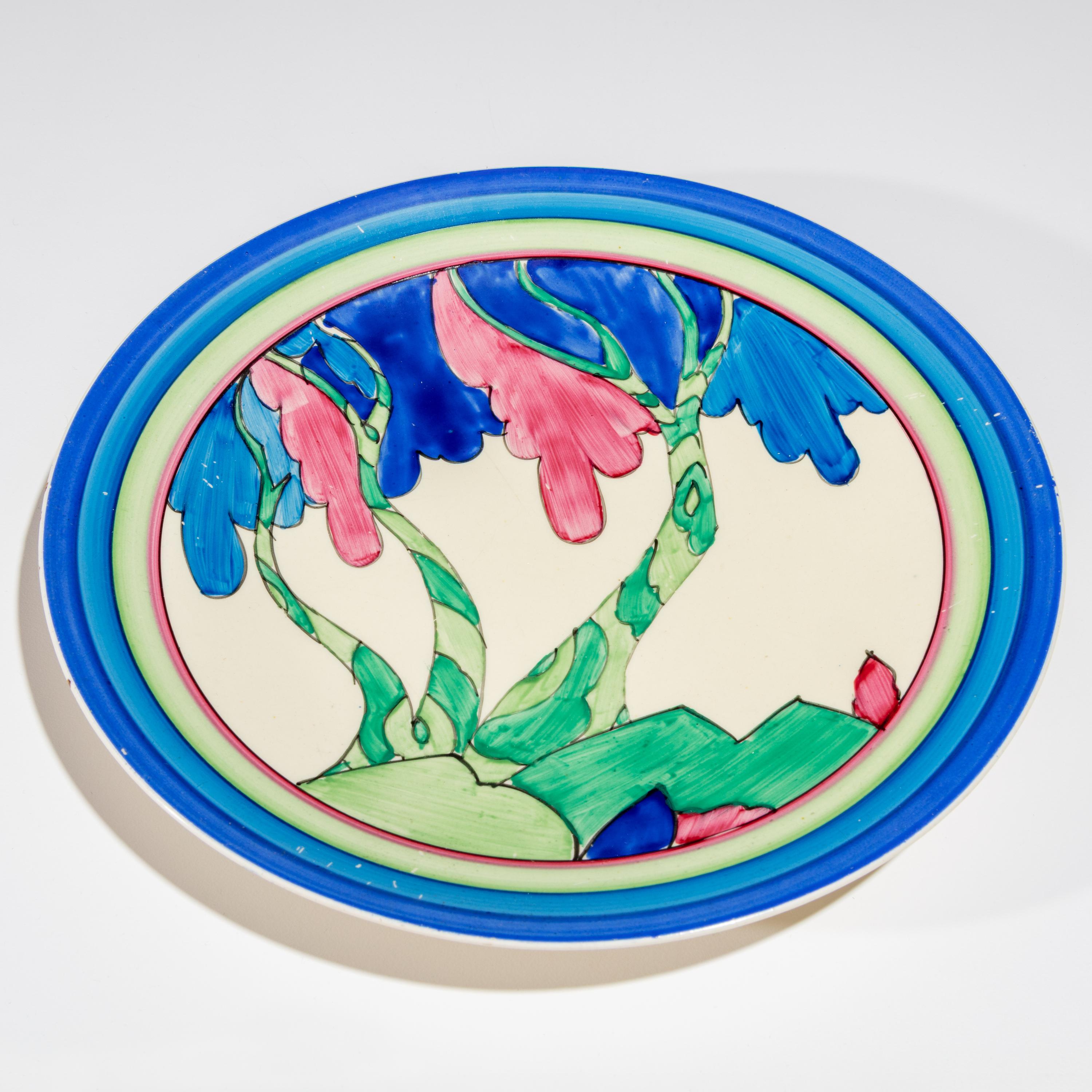 Clarice Cliff (English, 1899–1972) — Rudyard pattern, Three Platters