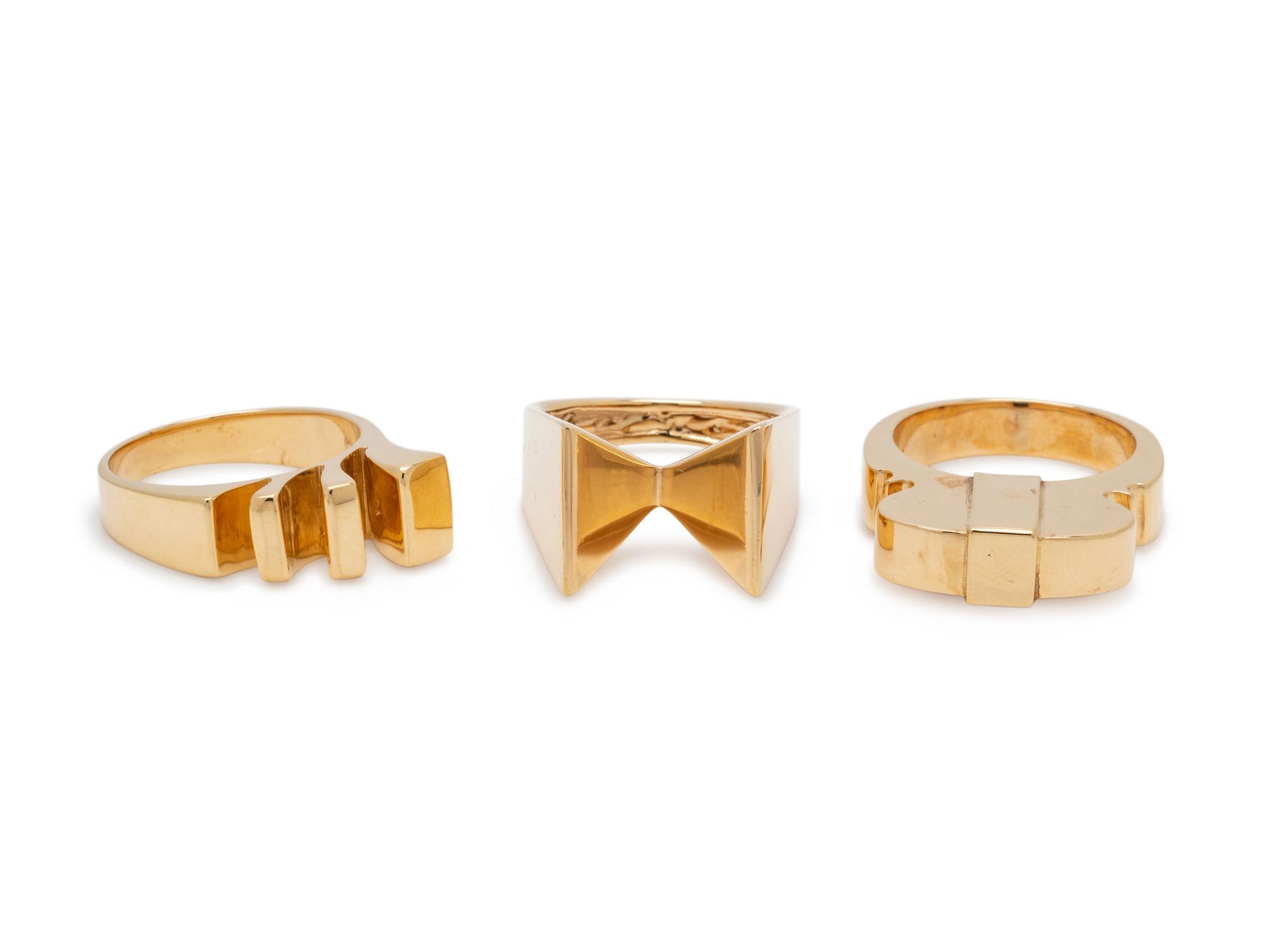COLLECTION OF YELLOW GOLD RINGS