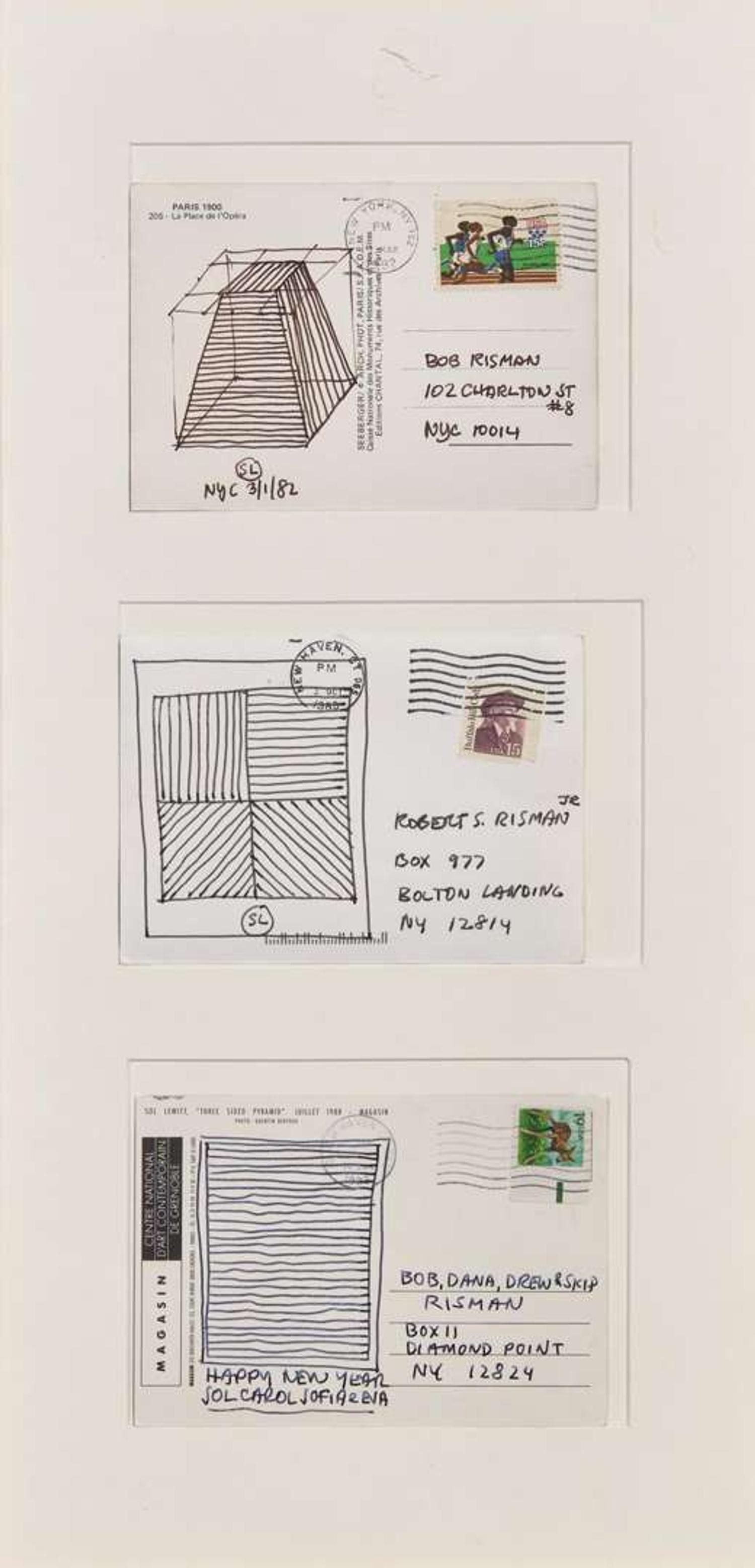 Sol LeWitt (American, 1928-2007) - Three Postcards