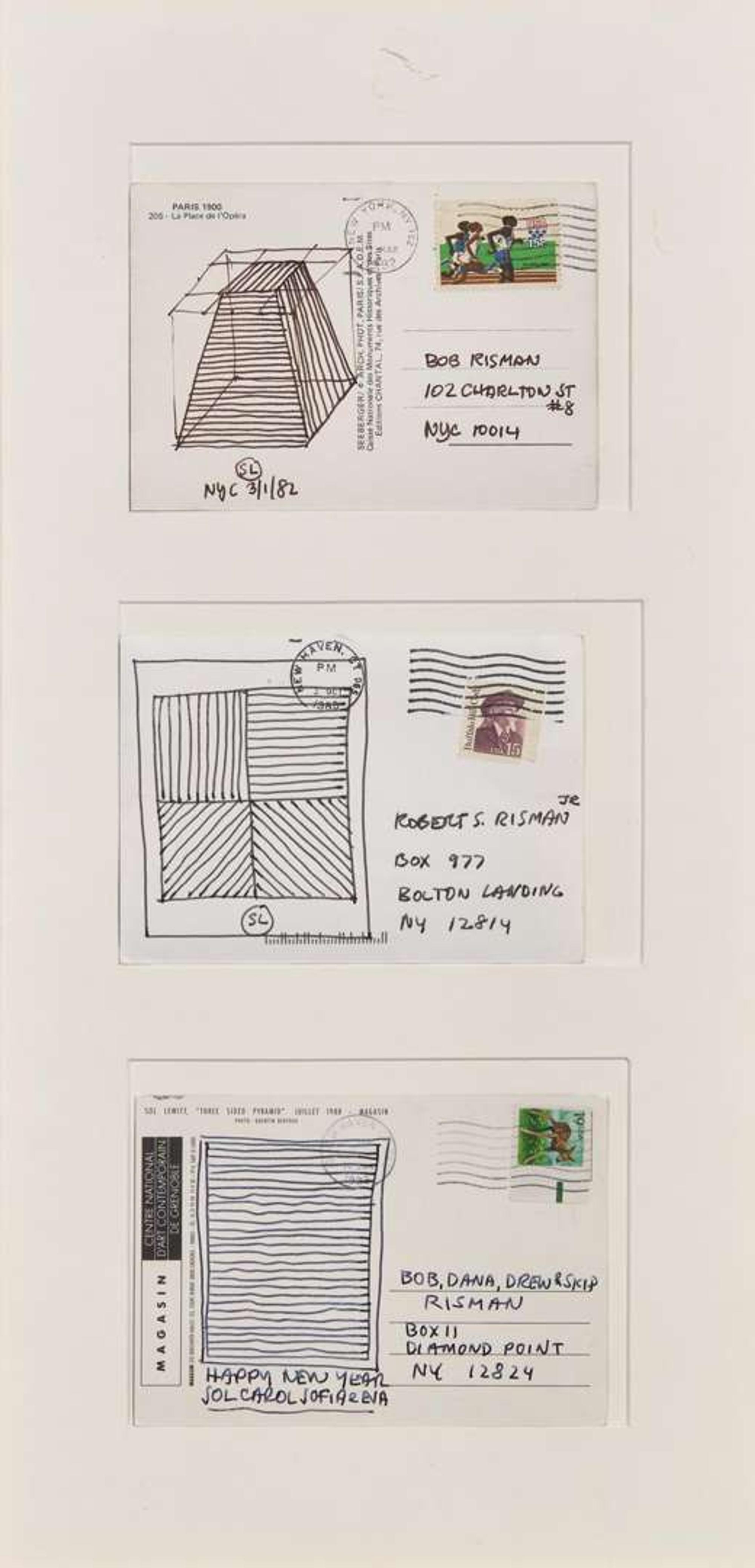 Sol LeWitt (American, 1928-2007) - Three Postcards
