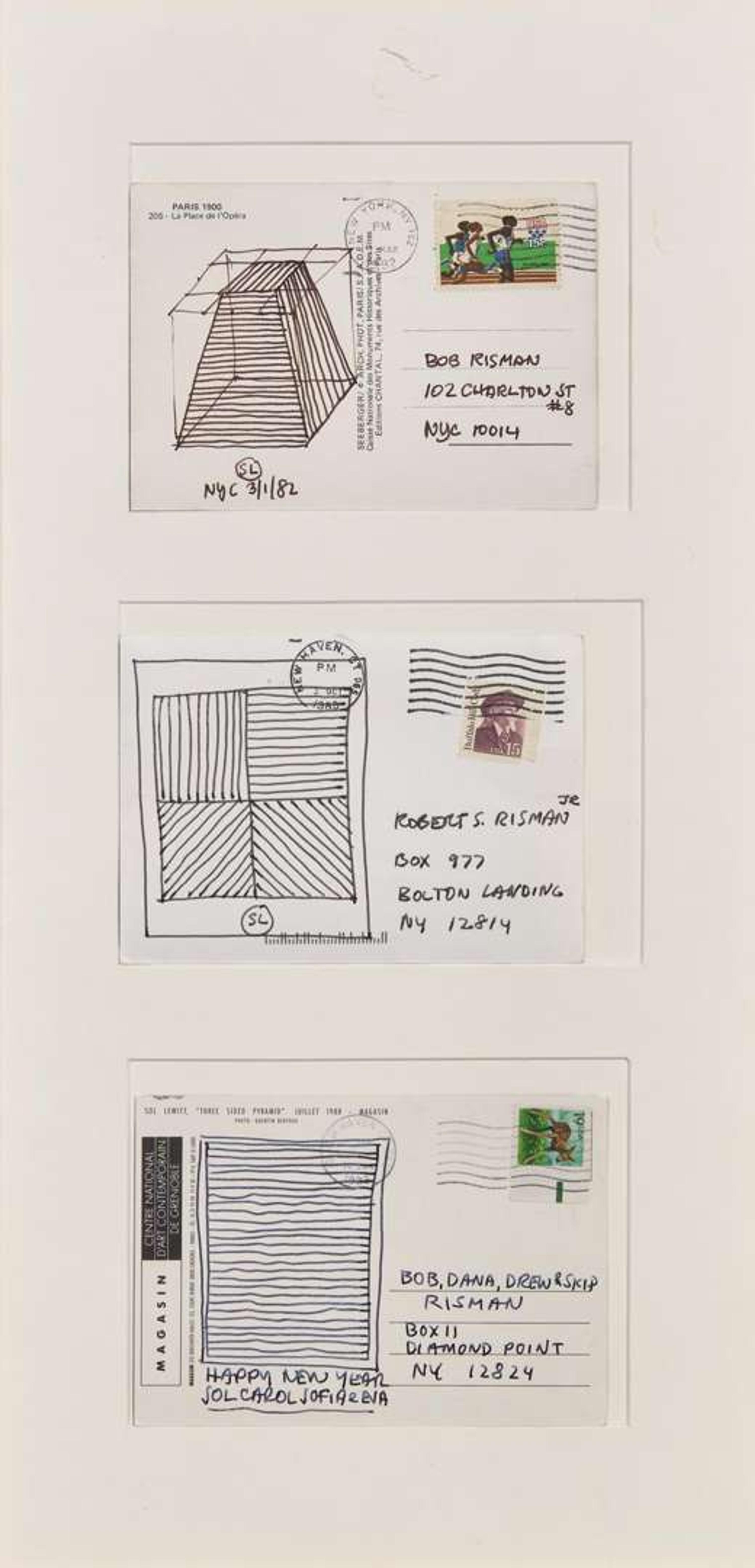 Sol LeWitt (American, 1928-2007) - Three Postcards