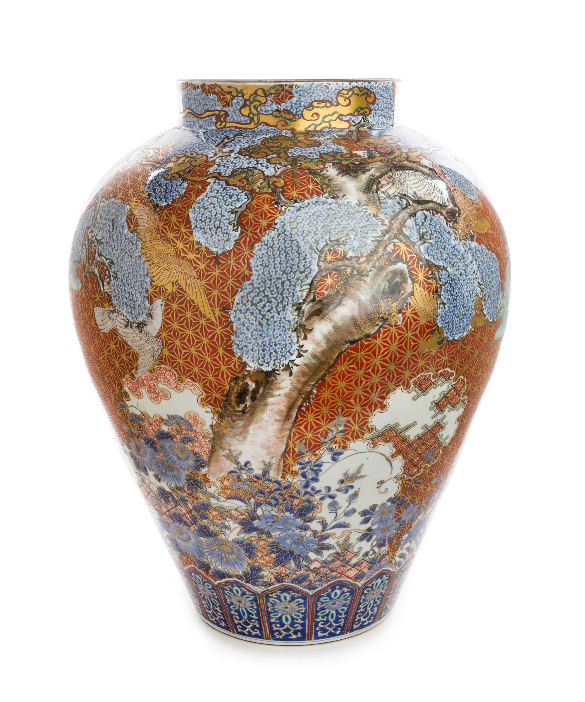 An Imari Palette Porcelain Vase Height 21 1/2 inches. — 19TH CENTURY