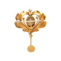 ART NOUVEAU, ENAMEL, GEMSTONE AND DIAMOND BROOCH