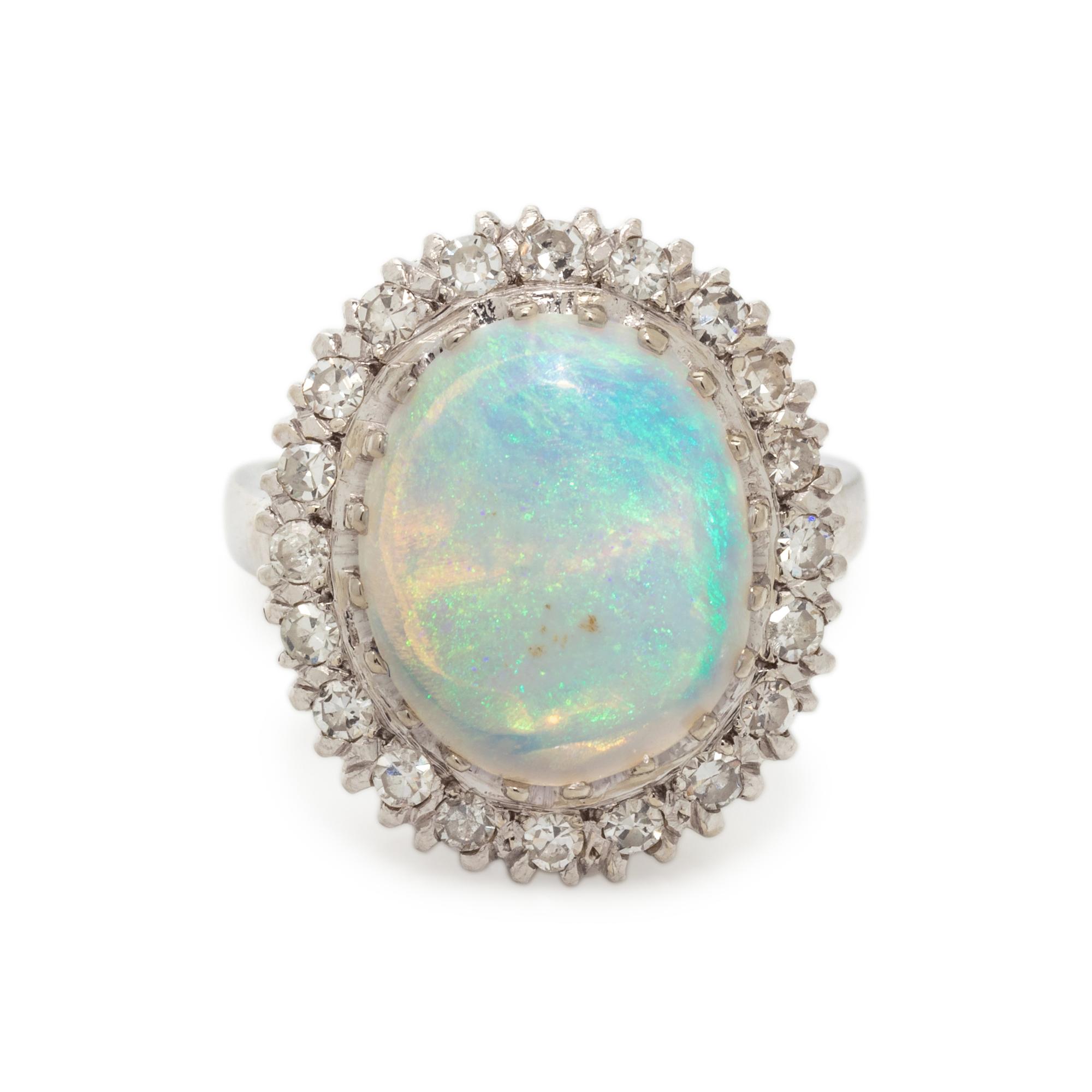 OPAL AND DIAMOND RING