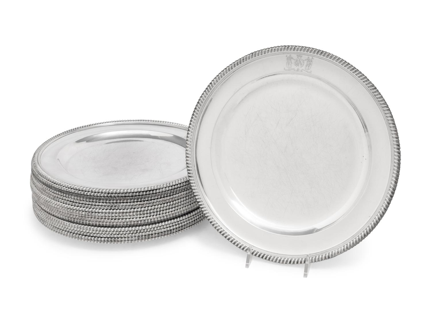 A Set of Eighteen George III Silver Plates