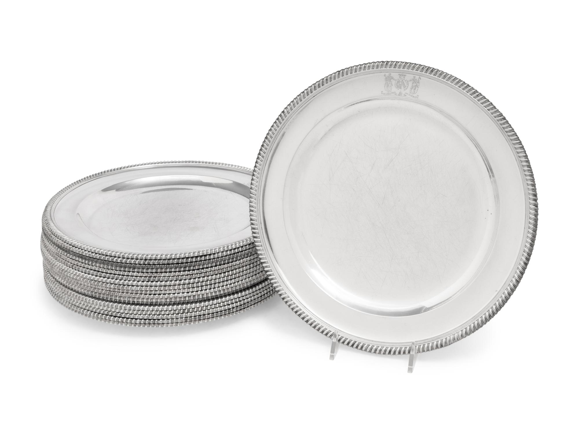 A Set of Eighteen George III Silver Plates