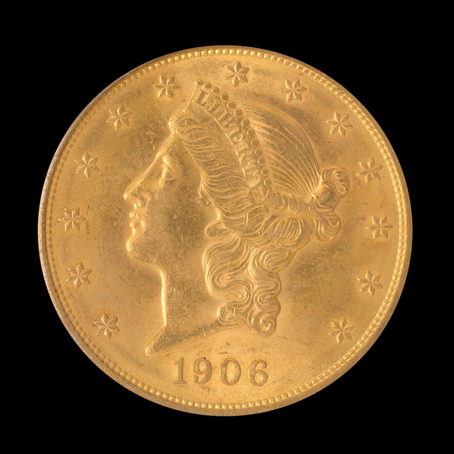 A United States 1906-D Liberty Head $20 Gold Coin