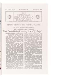 LINDBERGH, Anne Morrow (1906-2001). "Flying Around the North Atlantic." In: National Geographic . Washington: The National Geographic Society, September 1934.
