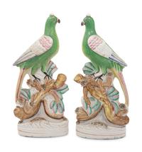 A Pair of Staffordshire Bird Figures