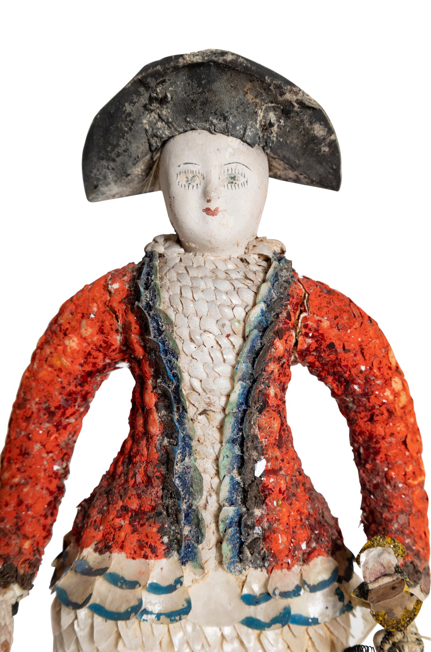 A Pair of French Carton Moule "Seaside" Dolls