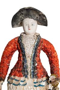 A Pair of French Carton Moule "Seaside" Dolls