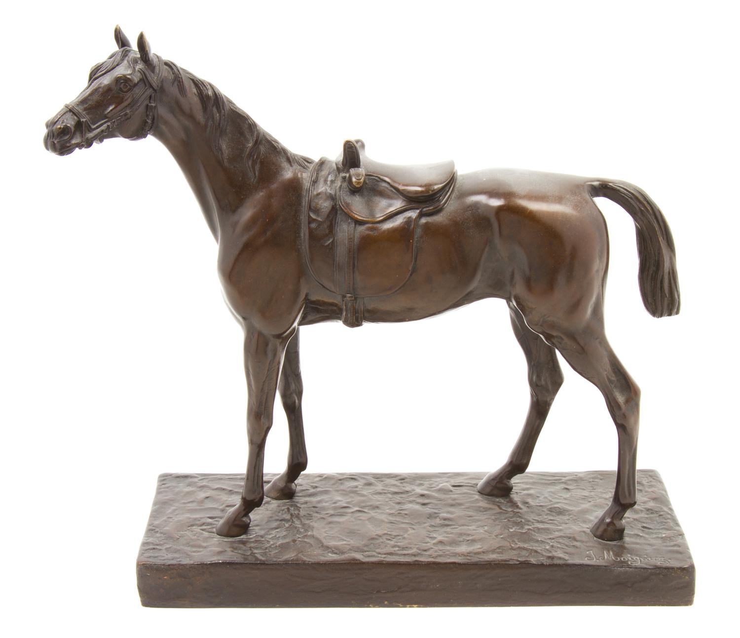 A French Bronze Animalier Figure Height 12 3/4 inches. — JULES MOIGNIEZ (1835-1894)