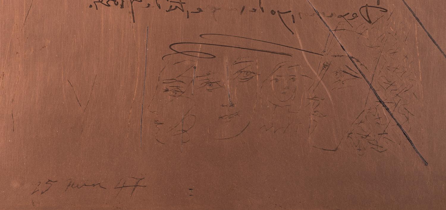 Original Copper Plate fo r Soneto XVII (from Vingt Poèmes de Góngora ), 1947