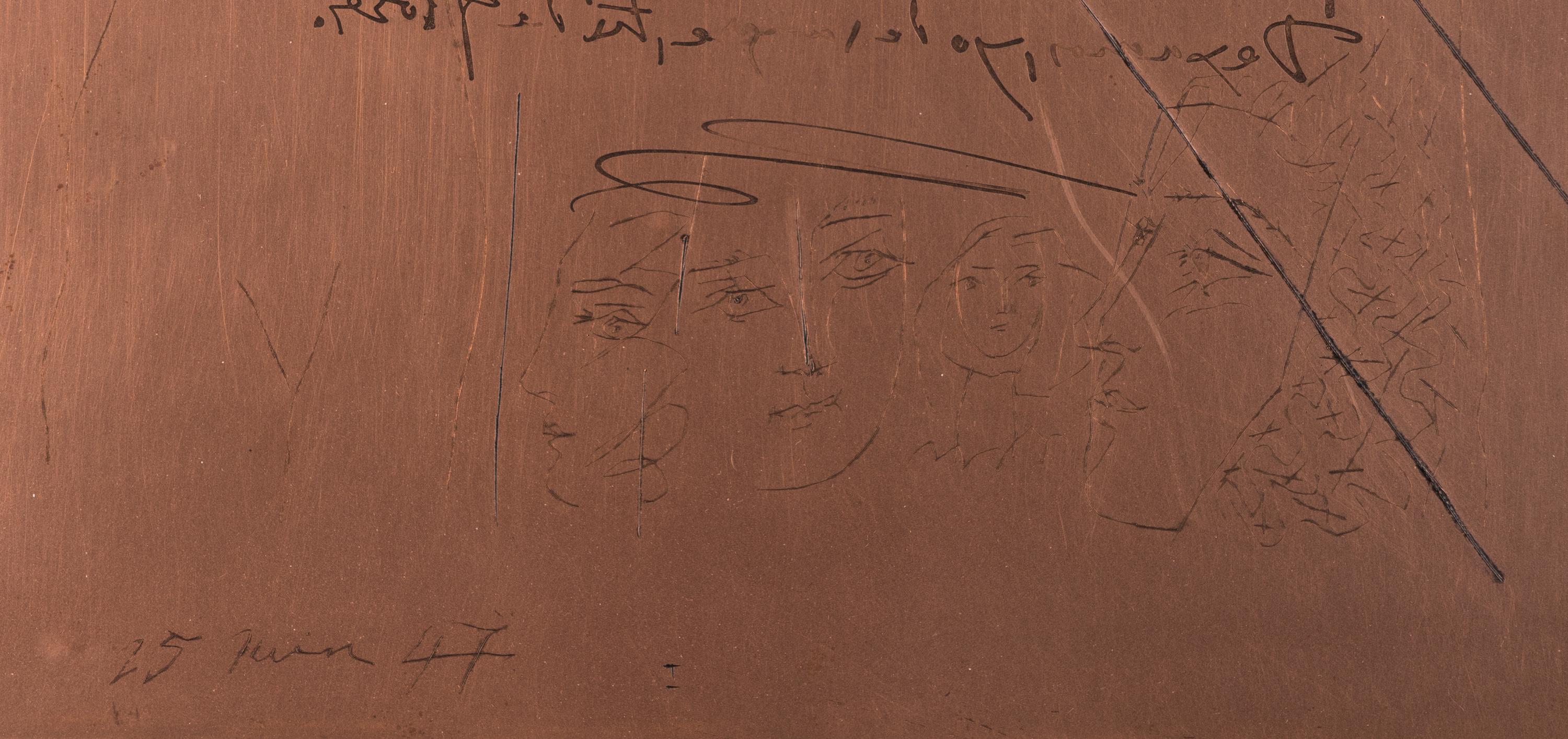 Original Copper Plate fo r Soneto XVII (from Vingt Poèmes de Góngora ), 1947