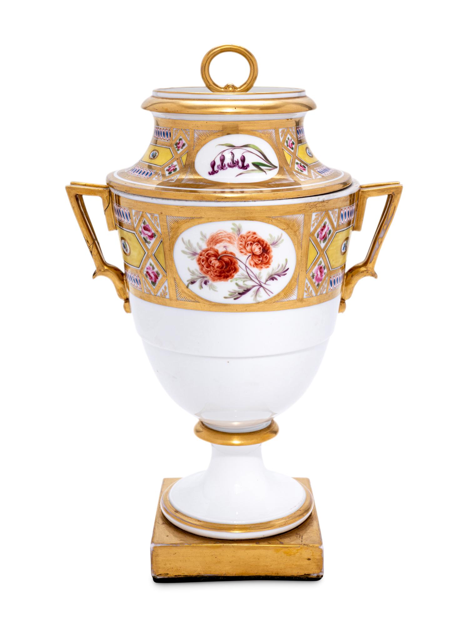 A Paris Porcelain ' Church Gresley' Fruit Cooler and Cover