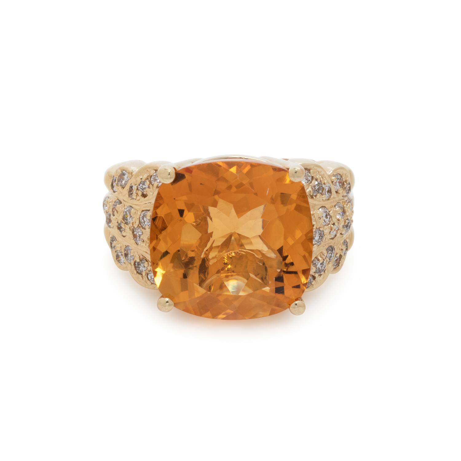 SONIA B., CITRINE AND DIAMOND RING