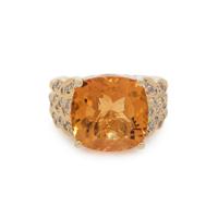 SONIA B., CITRINE AND DIAMOND RING