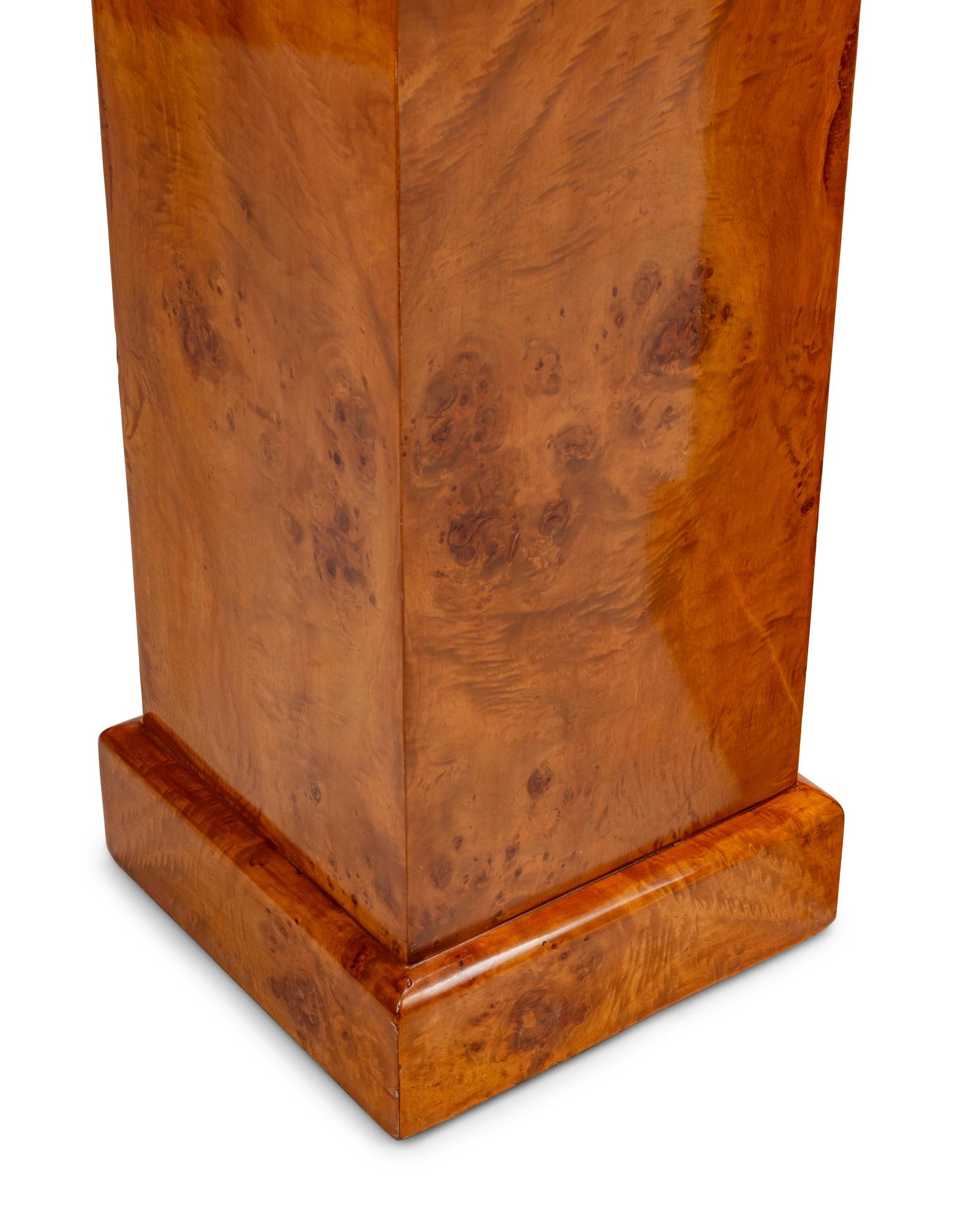 A Pair of Burlwood Pedestals