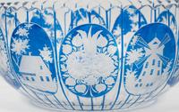 A Set of Bohemian Cobalt Cut-to-Clear Glass Bowls