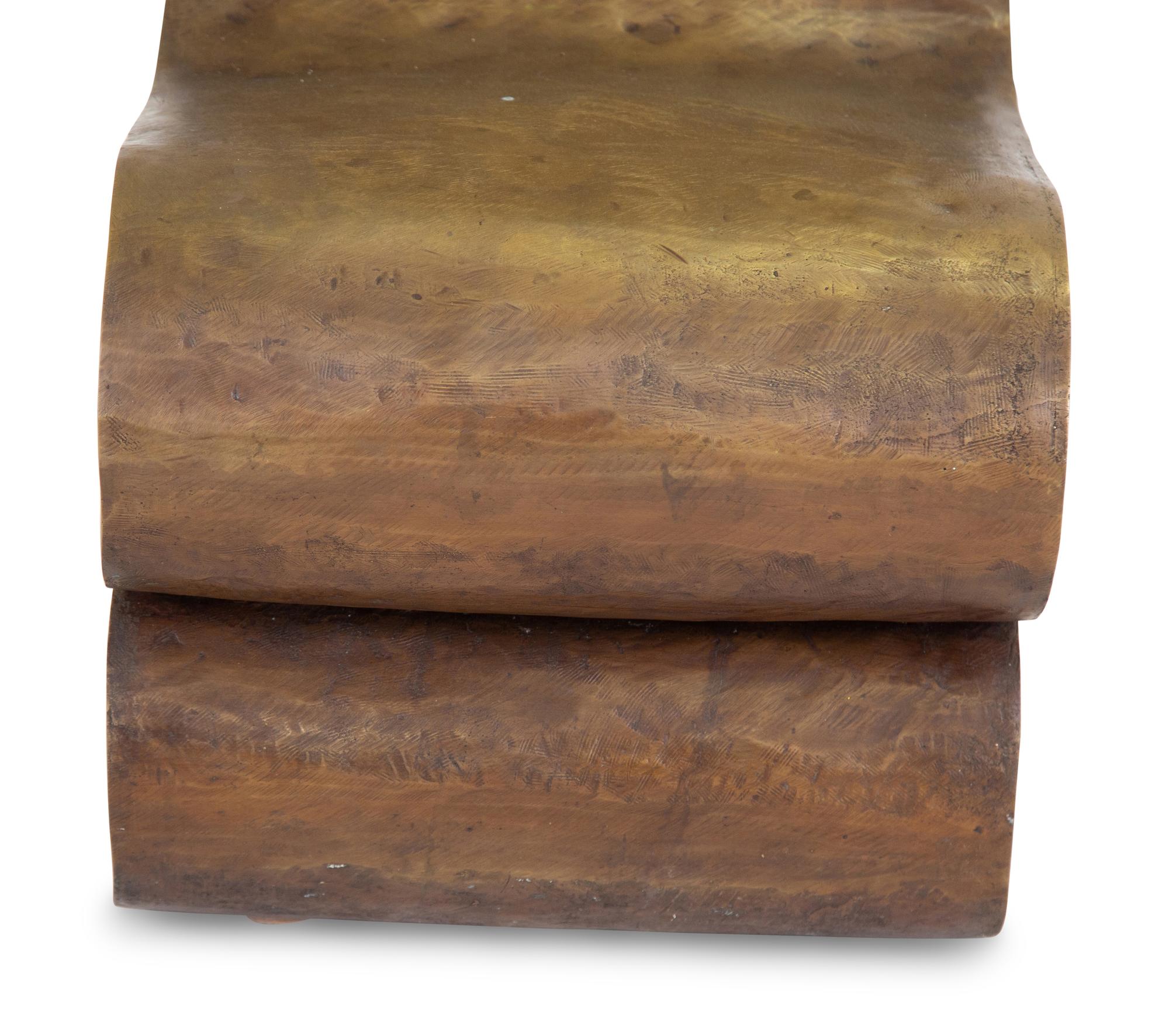 A Pair of Bronze Side Chairs After a Design by Frank Gehry