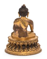 A Sino-Tibetan Gilt Bronze Figure of Shakyamuni Buddha Height 5 1/4 inches. — 18TH/19TH CENTURY