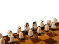 Inuit Carved Walrus Ivory Chess Set