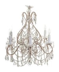 A Six-Light Beaded Chandelier