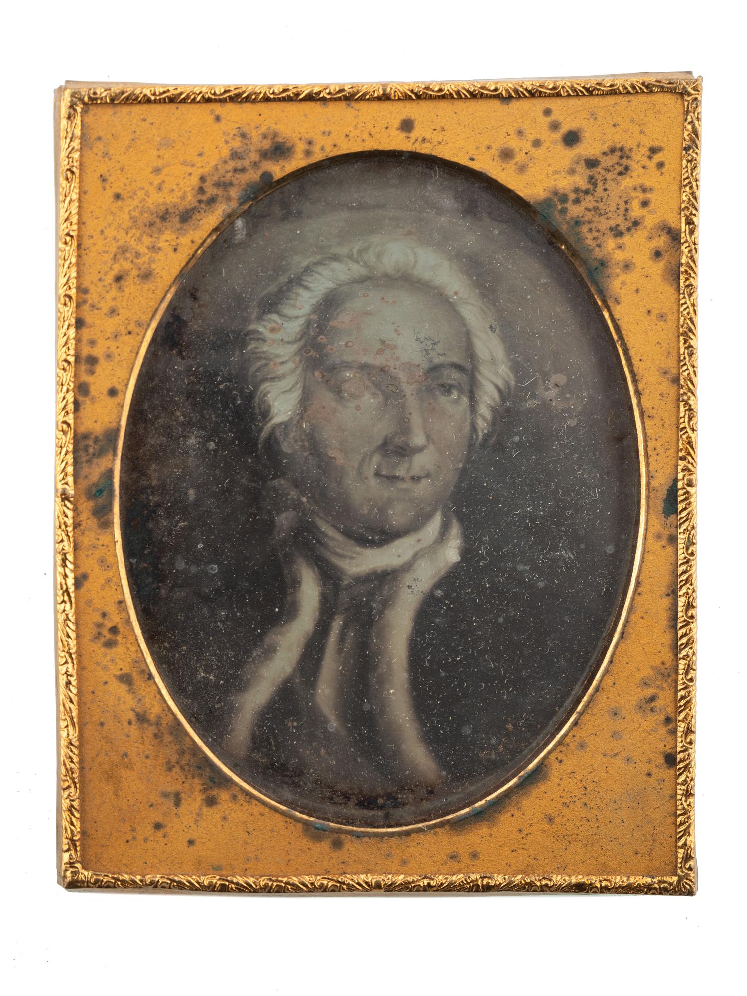 [EARLY PHOTOGRAPHY]. A group of 4 daguerreotypes of painted portraits, comprising: