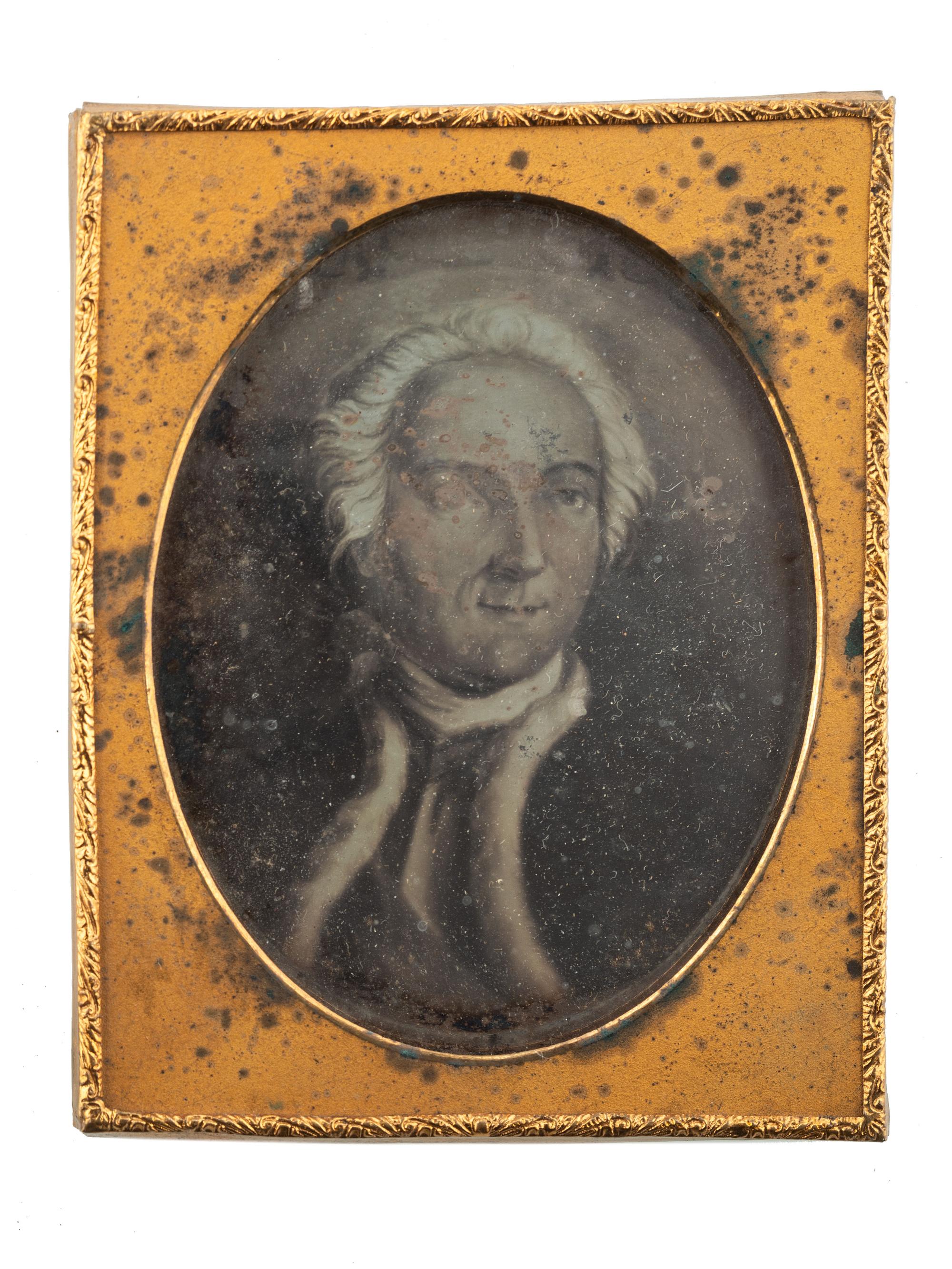 [EARLY PHOTOGRAPHY]. A group of 4 daguerreotypes of painted portraits, comprising: