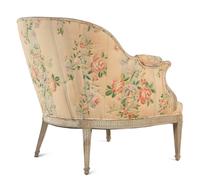 A Louis XVI Style Gray-Painted Bergère