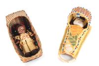 Two Miniature Cradle Boards Height or larger 9 1/2 inches — Mid-20th Century
