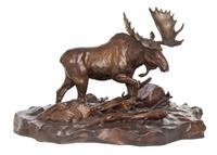 An American Bronze Animalier Figure, Clark Bronson (American, b.1939), Width 21 inches.