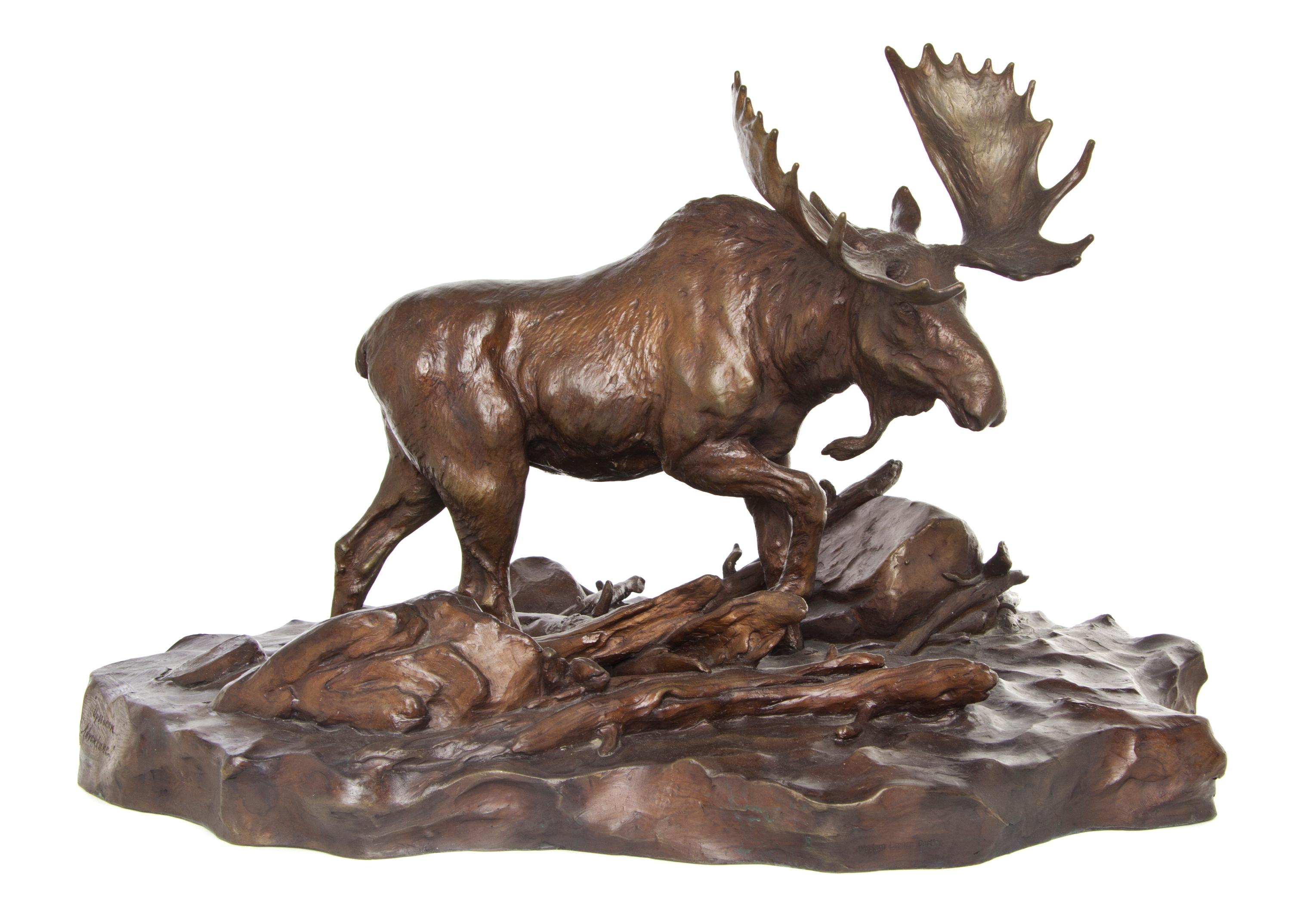 An American Bronze Animalier Figure, Clark Bronson (American, b.1939), Width 21 inches.