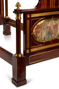 A Russian or Baltic Neoclassical Gilt Bronze Mounted Mahogany Bed
