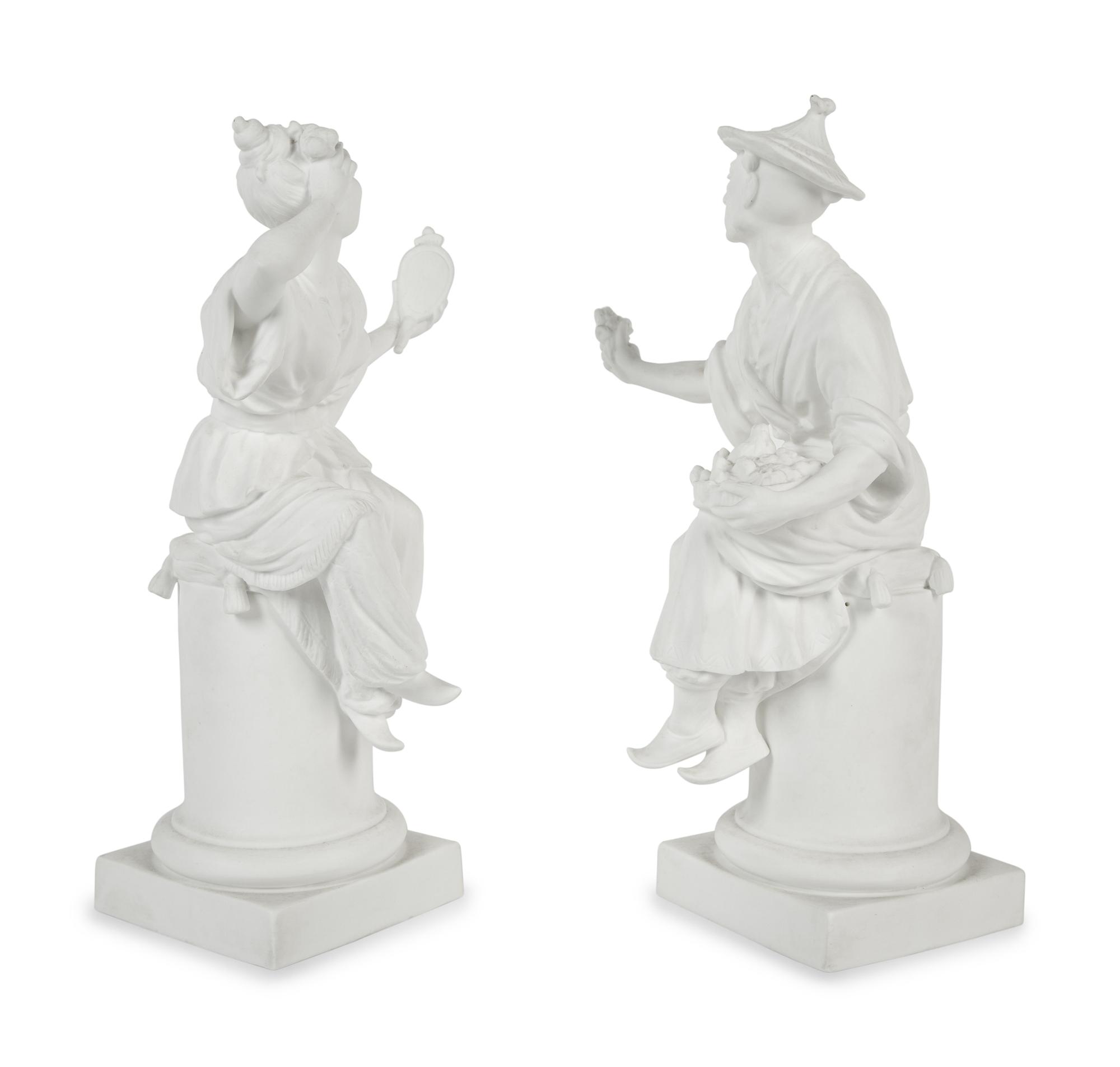 A Pair of Royal Worcester Porcelain Chinoiserie Figures