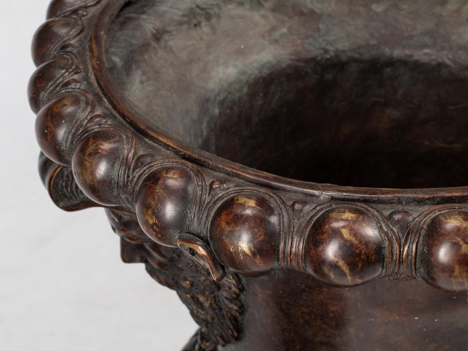 A Pair of Continental Bronze, Granite and Giltwood Jardinières