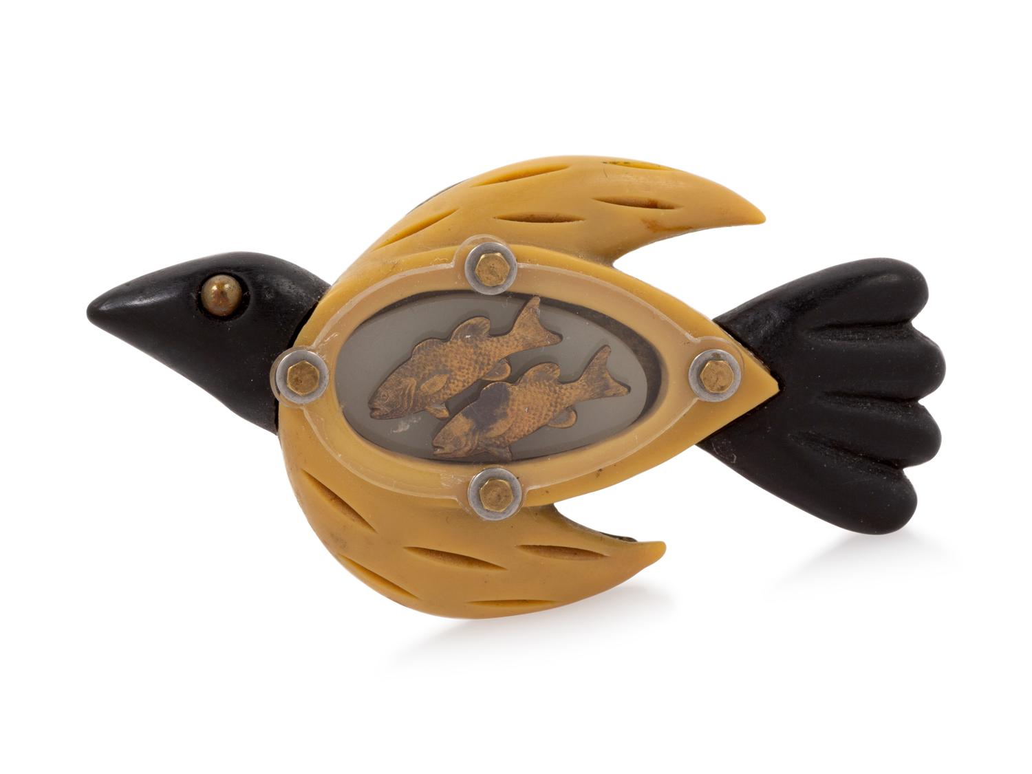 Techno-Romantic Bird Pin, 1990-2000s