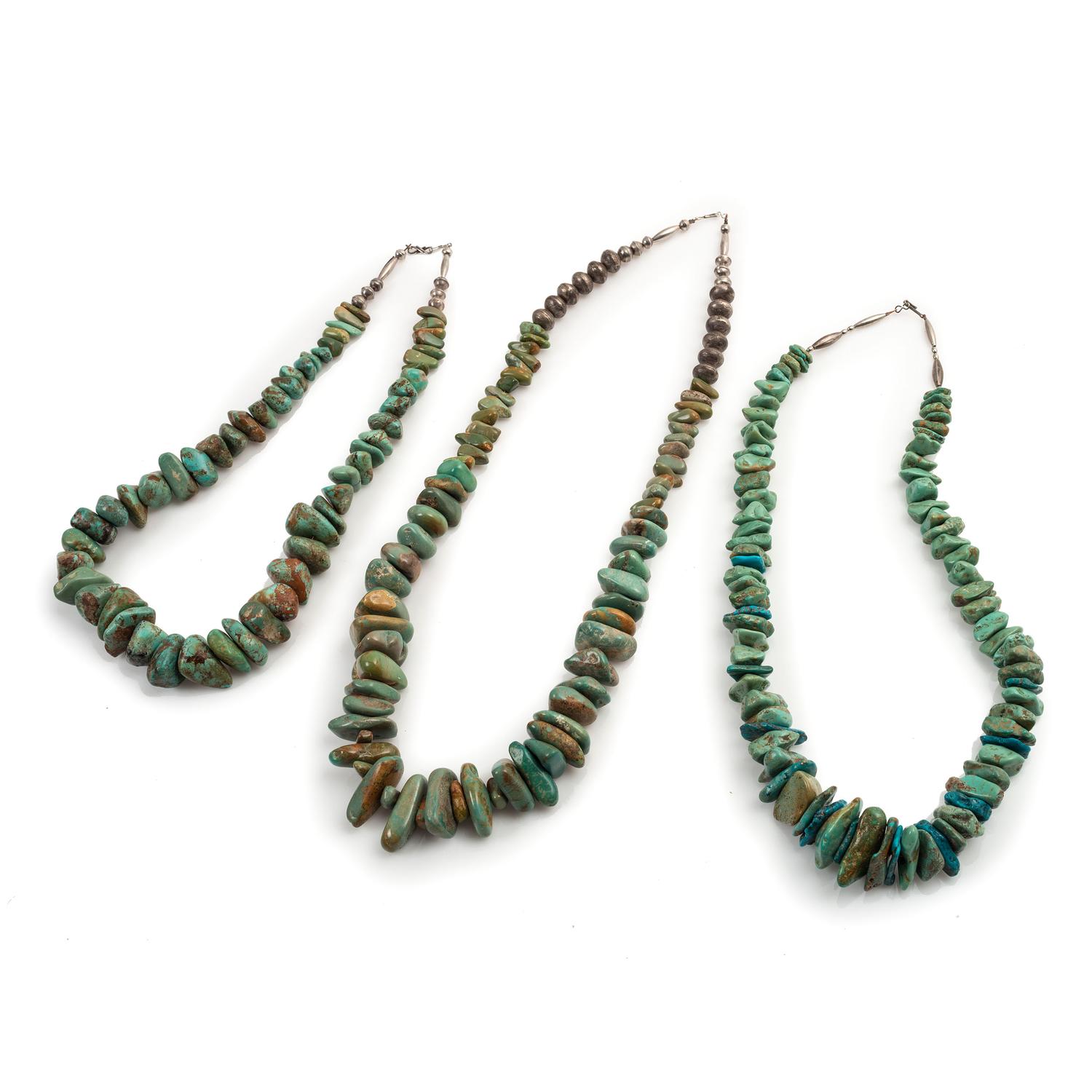 Southwestern-Style Single-Strand Turquoise Nugget Necklaces
