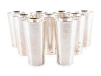 Nine Mexican Silver Glasses