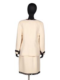 Chanel Tweed Skirt Suit with Blouse, 1991