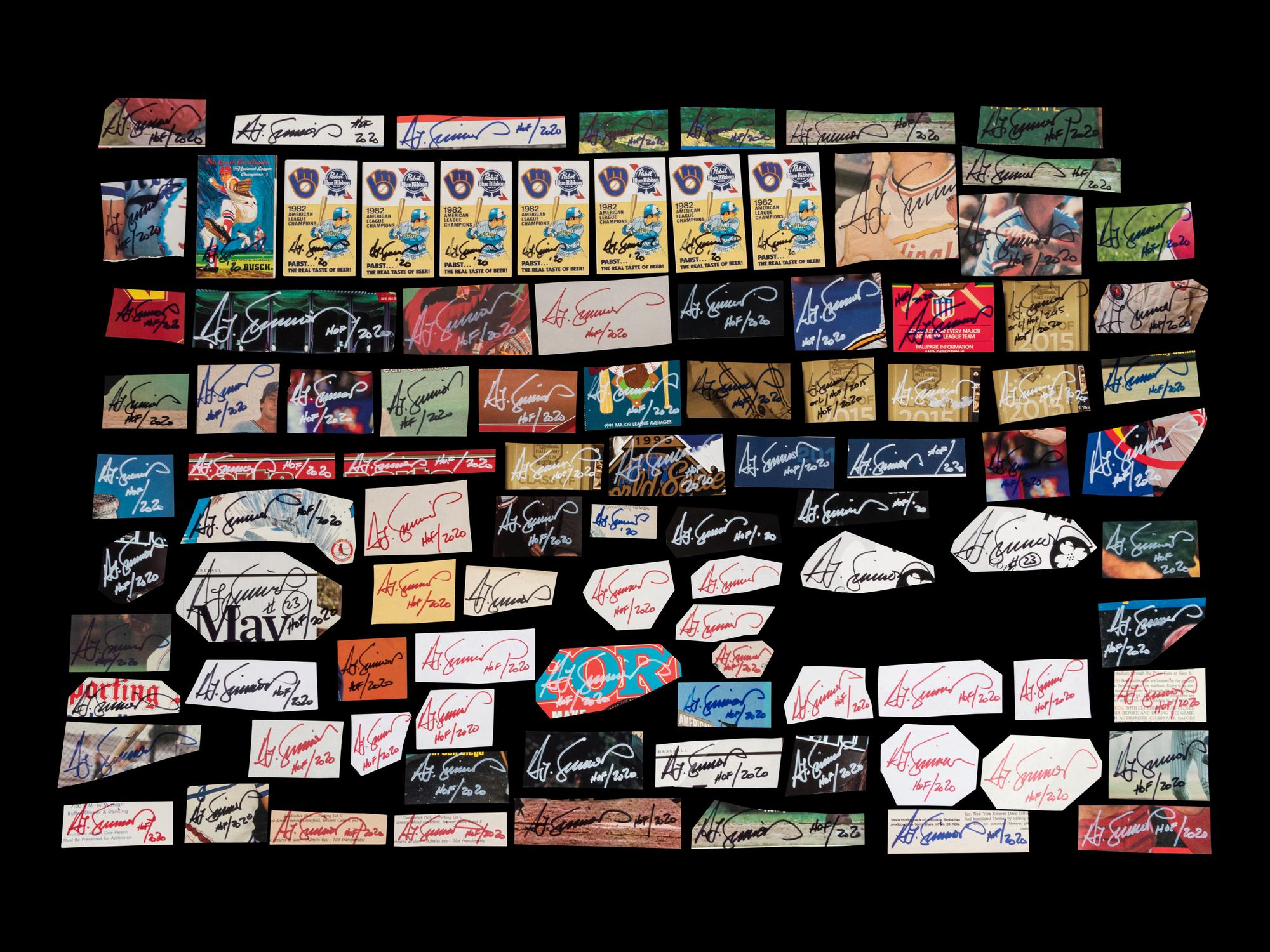 A Group of 100 Signed Autograph Cuts from the Collection of Baseball Hall of Famer Ted Simmons