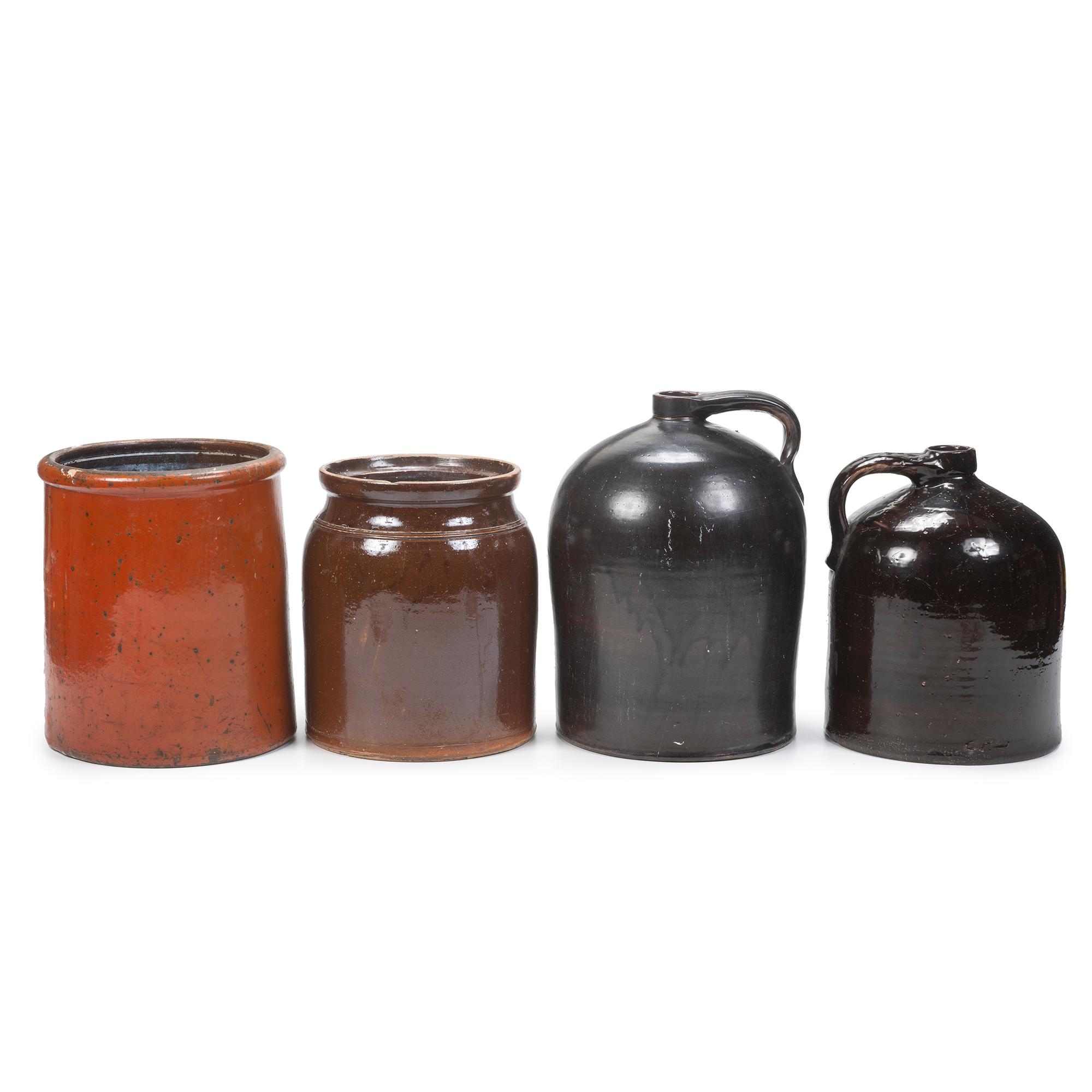 Four Stoneware Crocks and Jugs