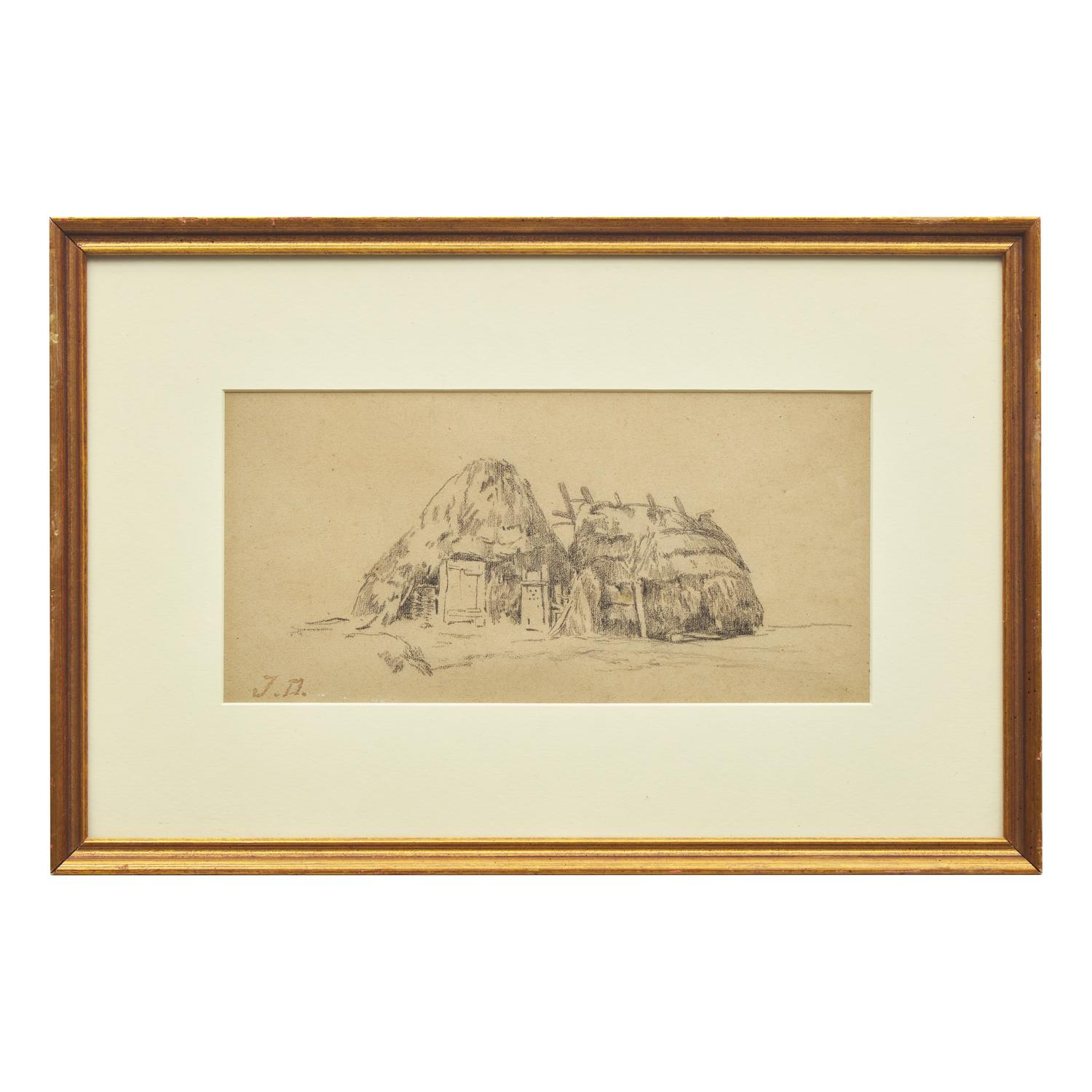Attributed to Jules Dupré (French, 1811-1889) — Paysage de Forêt ; Together with Cottages (Two Works)