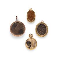VICTORIAN, COLLECTION OF MOURNING PENDANTS