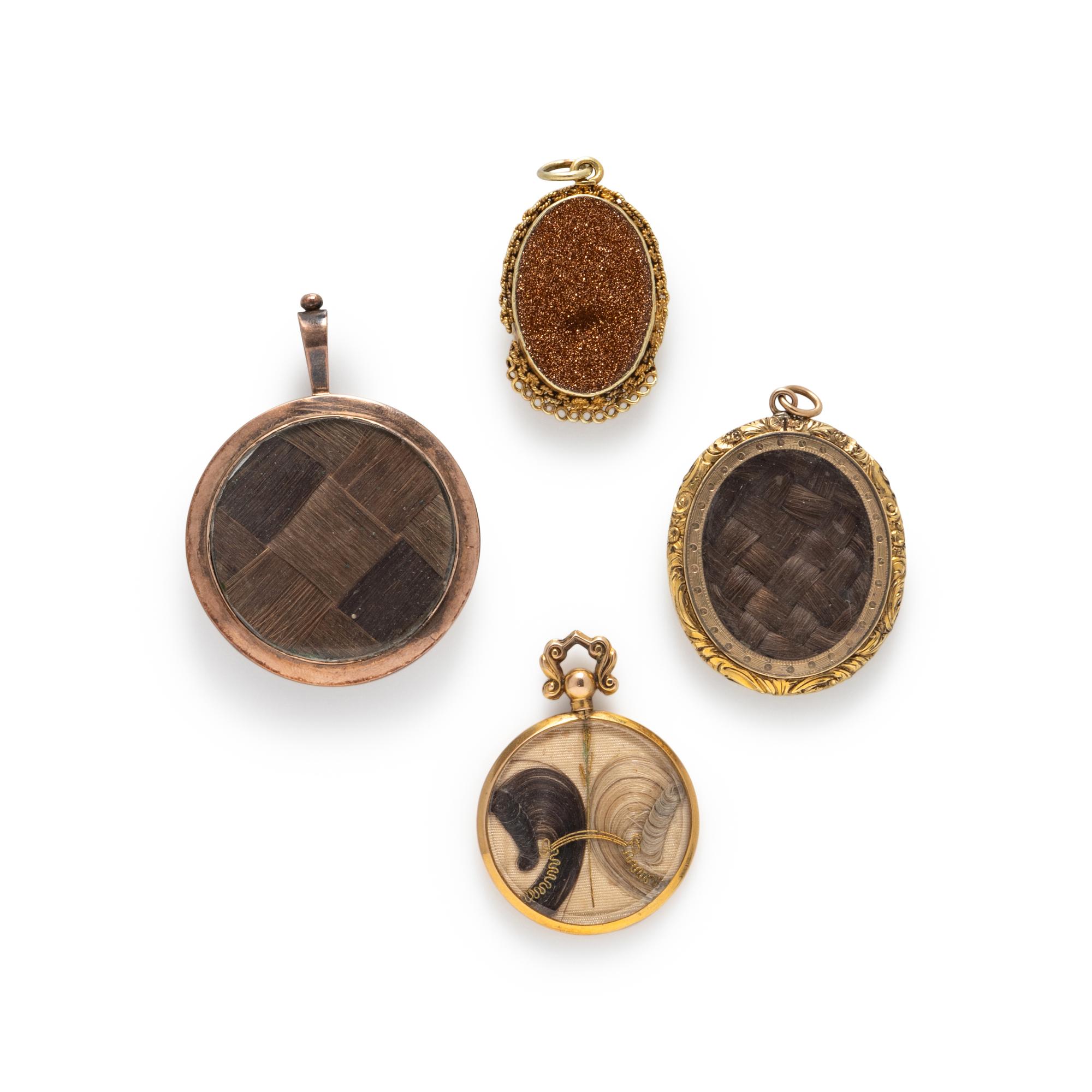 VICTORIAN, COLLECTION OF MOURNING PENDANTS