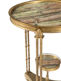 A Pair of Louis XVI Style Gilt Bronze and Marble Guéridons