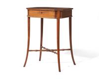 A George III inlaid mahogany and satinwood sewing table, circa 1790