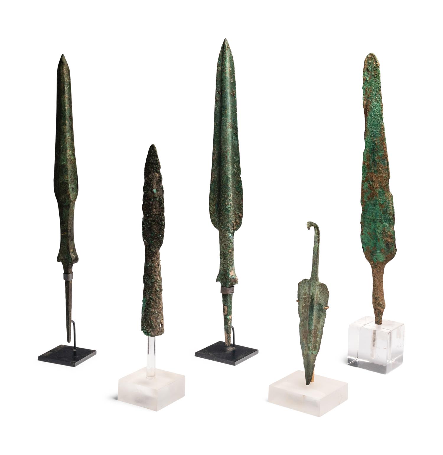 Five Luristan Bronze Spear Points